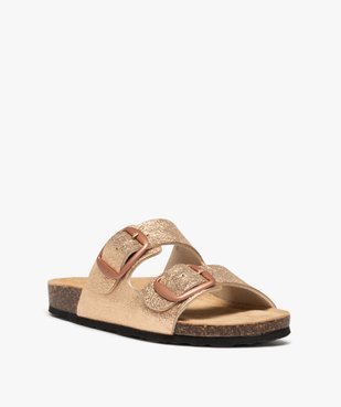 Mules femme à double bride à boucles unies vue2 - GEMO (CASUAL) - GEMO