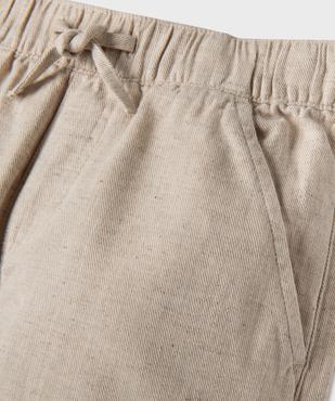 Pantalon en coton et lin avec taille ajustable garçon vue1 - GEMO (ENFANT) - GEMO
