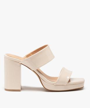 Mules femme à talon vernies à semelle plateforme vue1 - GEMO(URBAIN) - GEMO