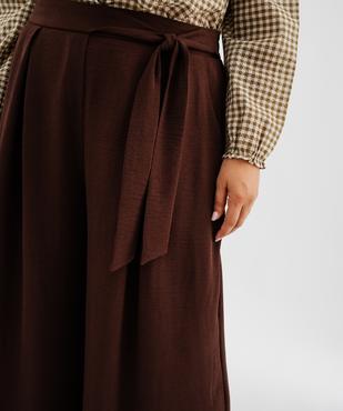Pantalon large avec ceinture à nouer femme grande taille vue2 - GEMO 4G GT - GEMO