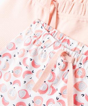 Short en coton avec volants bébé fille (lot de 2) vue2 - GEMO(BEBE DEBT) - GEMO