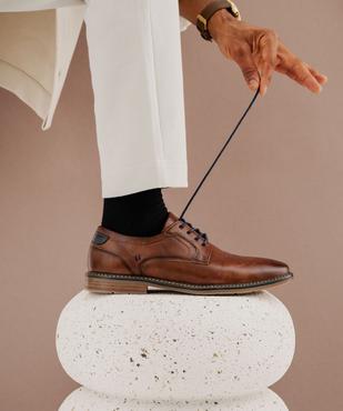 Derbies unis à lacets ronds contrastants homme vue1 - MARIO BALDANO - GEMO