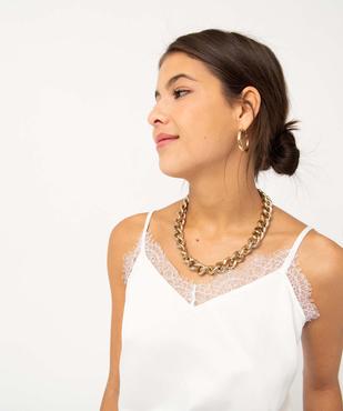 Débardeur femme à fines bretelles et décolleté dentelle vue2 - GEMO 4G FEMME - GEMO