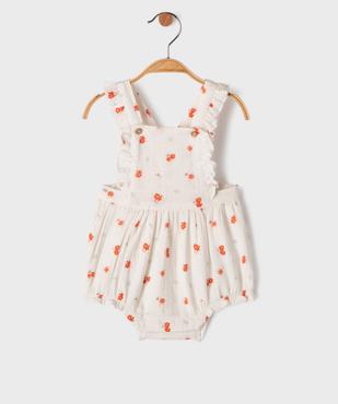 Combinaison courte à motifs fleuris et volants bébé fille vue1 - GEMO(BB COUCHE) - GEMO