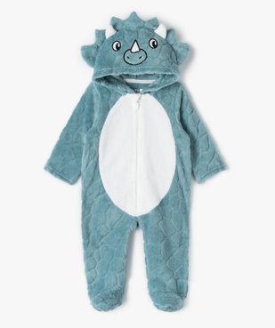 Combinaison pilote chaude et douce à capuche motif dinosaure vue1 - GEMO(BB COUCHE) - GEMO