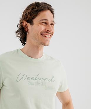 Tee-shirt manches courtes en jersey de coton brodé homme vue2 - GEMO 4G HOMME - GEMO