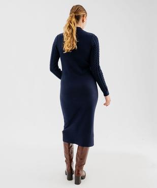 Robe pull longue en maille torsadée femme - LuluCastagnette vue4 - LULUCASTAGNETTE - GEMO