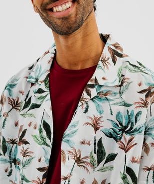 Chemise à manches courtes à motif exotique homme vue2 - GEMO (HOMME) - GEMO
