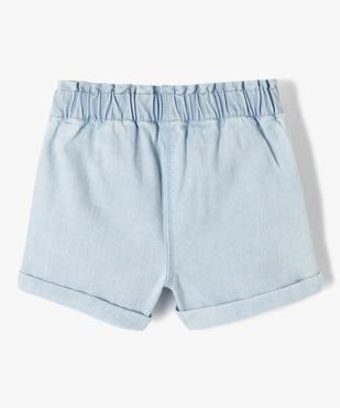 Short en jean bébé fille uni avec revers et taille élastiquée vue3 - GEMO 4G BEBE - GEMO