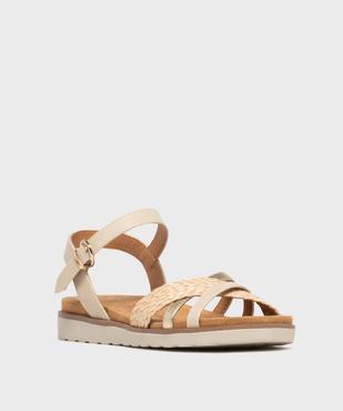 Sandales à talon compensée et brides croisées femme - Valentina Baldano  vue2 - VALENTINA BALDA - GEMO