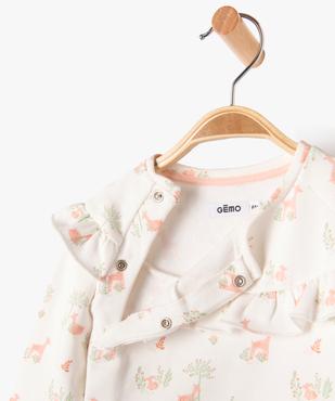 Sweat brassière ouverture côté bébé fille vue2 - GEMO 4G BEBE - GEMO