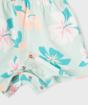 Combishort en coton avec bretelles à volants bébé fille  vue3 - GEMO 4G BEBE - GEMO
