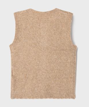 Gilet sans manches avec finitions dentelées fille - LuluCastagnette vue3 - LULUCASTAGNETTE - GEMO