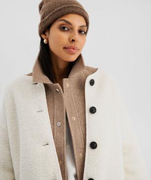 Veste en sherpa réversible femme vue1 - GEMO 4G FEMME - GEMO