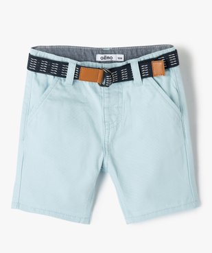 Bermuda bébé garçon en toile avec ceinture amovible vue1 - GEMO(BEBE DEBT) - GEMO