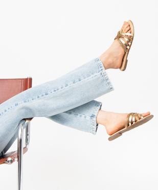 Mules femme à talon plat et brides métallisées à strass vue1 - GEMO (CASUAL) - GEMO