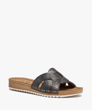 Mules femme à talon plat confort et larges brides vue2 - GEMO (CONFORT) - GEMO