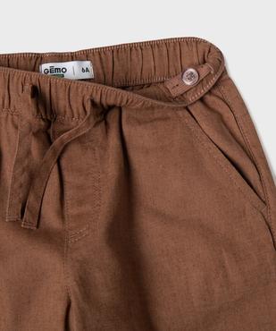 Pantalon en lin et coton avec taille ajustable garçon vue4 - GEMO (ENFANT) - GEMO