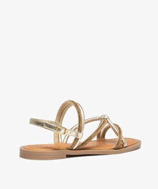Sandales femme à talon plat dessus strass vue4 - GEMO (CASUAL) - GEMO