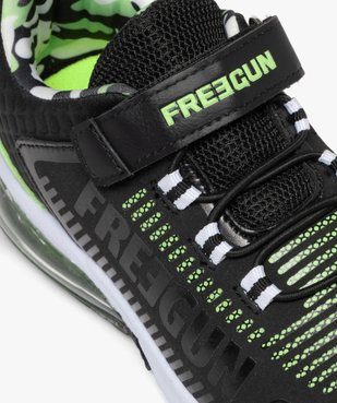 Baskets à scratch avec détails fluo et semelle à bulle d'air garçon - Freegun vue6 - FREEGUN - GEMO