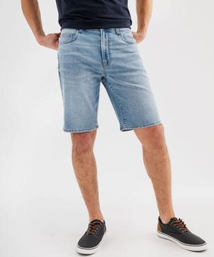 Bermuda en jean delavé coton stretch homme vue1 - GEMO 4G HOMME - GEMO