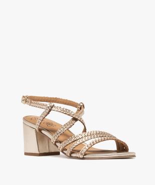 Sandales en cuir femme à brides tressées femme - Tanéo vue2 - TANEO - GEMO