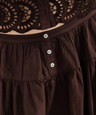 Jupe longue et ample en coton brodé et ajouré femme vue5 - GEMO(FEMME PAP) - GEMO