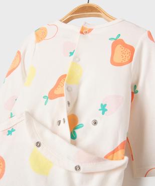 Pyjama dors-bien en coton à motifs fruits bébé fille vue2 - GEMO 4G BEBE - GEMO