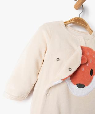 Pyjama bébé en velours à ouverture pressionnée et motif renard vue3 - GEMO(BB COUCHE) - GEMO