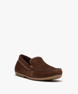 Mocassins homme unis en cuir velours vue2 - URBAN STEPS GEMO FOR GOOD - GEMO