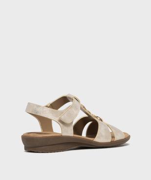 Sandales confort femme avec bijou et fermeture scratch vue4 - G'FLEX - GEMO