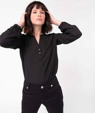 Blouse femme avec manches longues retroussables  vue1 - GEMO(FEMME PAP) - GEMO