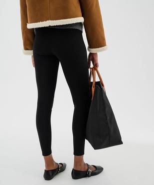 Legging uni en coton extensible femme vue10 - GEMO 4G FEMME - GEMO