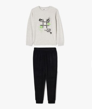 Pyjama en velours avec motif graffitis garçon vue1 - GEMO (JUNIOR) - GEMO