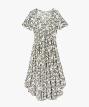 Robe femme longue imprimée à manches courtes vue4 - GEMO(FEMME PAP) - GEMO