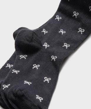 Collant chaud avec motifs noeuds bébé fille vue2 - GEMO 4G BEBE - GEMO