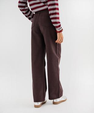 Pantalon wide leg à taille haute en coton femme vue3 - GEMO 4G FEMME - GEMO