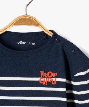 Tee-shirt manches longues à rayures bébé garçon vue2 - GEMO(BEBE DEBT) - GEMO