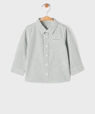 Chemise rayée en coton bébé garçon vue1 - GEMO 4G BEBE - GEMO