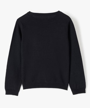 Pull fille en fine maille à plastron ajourée vue3 - GEMO (ENFANT) - GEMO