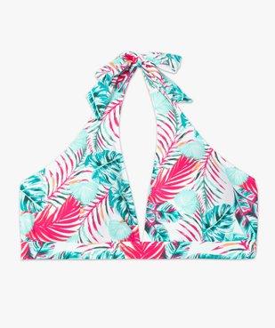 Haut de maillot de bain femme triangle imprimé feuillage vue4 - GEMO (PLAGE) - GEMO