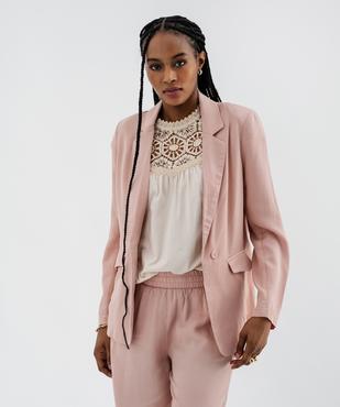 Veste blazer fluide en Tencel femme vue2 - GEMO 4G FEMME - GEMO