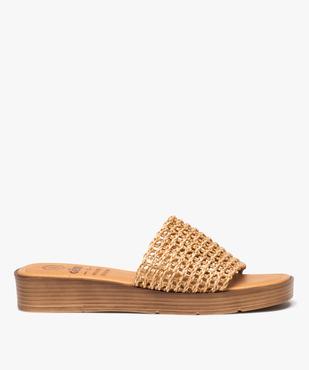 Mules femme à talon plat avec bandeau tressé irisé vue1 - GEMO (CASUAL) - GEMO