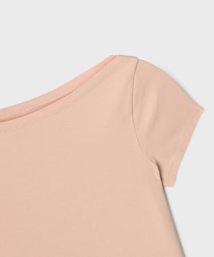 Tee-shirt manches courtes et col bateau coupe courte fille vue2 - GEMO 4G FILLE - GEMO