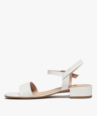 Sandales femme unies à brides droites et petit talon carré vue3 - GEMO (CASUAL) - GEMO