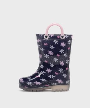 Bottes de pluie à fleurs et paillettes bébé fille - Little Love vue3 - LITTLE LOVE - GEMO
