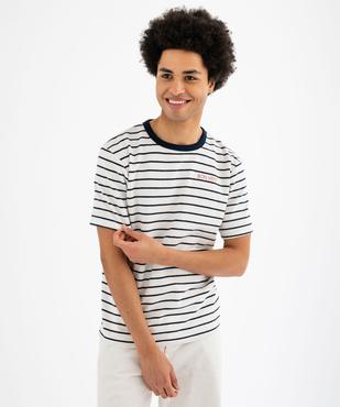 Tee-shirt manches courtes à rayures style marin homme vue1 - GEMO (HOMME) - GEMO