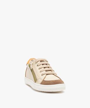 Baskets garçon en cuir fermeture à lacets et zip – NA! vue2 - NA! - GEMO