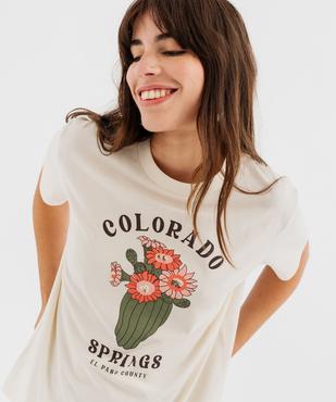 Tee-shirt manches courtes avec motif désert femme vue3 - GEMO 4G FEMME - GEMO