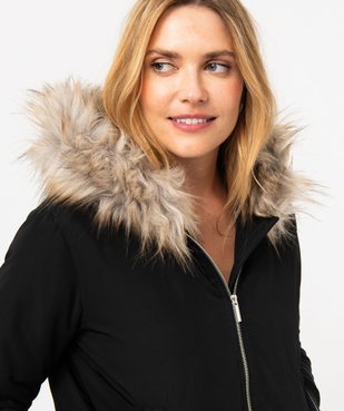 Blouson doublé peluche avec capuche femme vue2 - GEMO(FEMME PAP) - GEMO